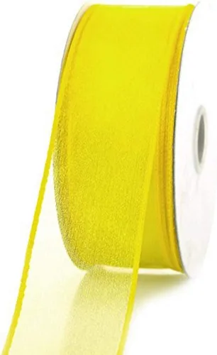 Vista 42 de Homeford Cinta de gasa transparente con borde con alambre, 25 yardas (1-1/2 pulgadas, belleza)