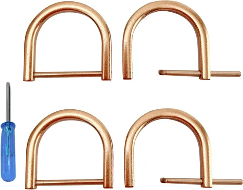 Vista 16 de willikiva 4 anillos en D con tornillo de cierre de repuesto para llave de grillete en forma de U, soporte de anillos D, herradura, de cuero