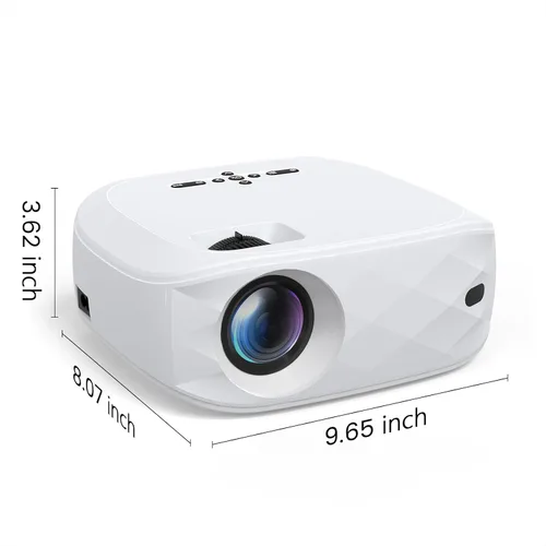 Vista 8 de Proyector HAPPRUN, Proyector con WiFi y Bluetooth, [Reflejo de Un Paso] Proyector para teléfonos, Proyector portátil nativo 1080P de 12000L
