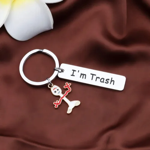 Vista 2 de KUIYAI Forky Gift Forky Llavero Forky I'm Trash Llavero Inspiración Regalo
