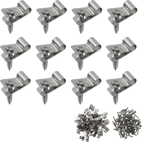 Vista 19 de Antrader Clips de cable tipo R, abrazaderas de cable de 0.12 pulgadas con tornillos, acero inoxidable 304, 100