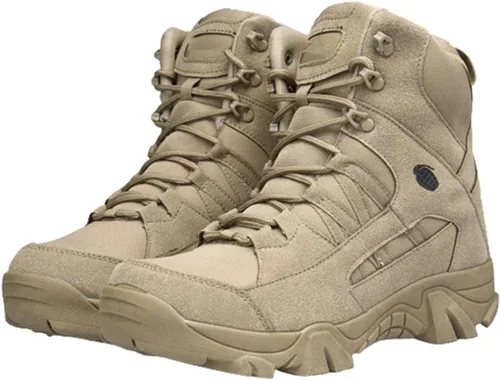 Vista 2 de Kervaky Botas tácticas militares para hombre, botas de trabajo, botas de desierto, botas duraderas, botas de senderismo, botas de combate, botas