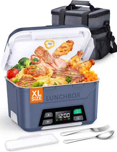 Vista 9 de Docusvect - Fiambrera eléctrica inalámbrica para adultos, 1.3 L, con calefacción 20,000mAh Heated Lunch Box Cordless for Men, 2H Heat+1H