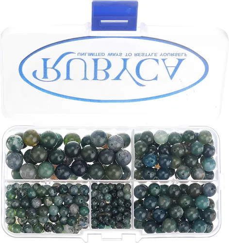 Vista 30 de RUBYCA Caja organizadora de cuentas sueltas redondas de turquesa africana natural, fabricación de joyas, tamaños mixtos