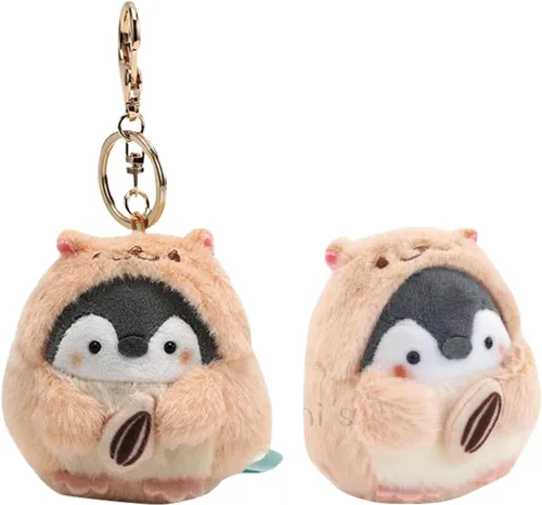 Vista 2 de jiesinlov Lindo llavero con colgante de pingüino de peluche Kawaii, para bolso, mochila, accesorios, llavero para mujeres o niñas