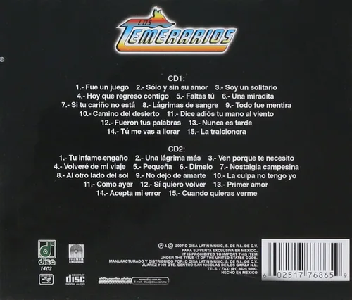 Vista 2 de La Mejor Coleccion: Los Temerrarios Contiene 30 Super Exitos