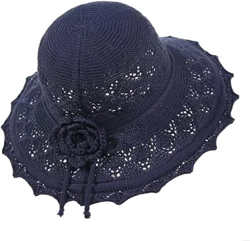 Vista 8 de Sombrero de paja para mujer, sombrero de playa plegable, sombrero de ala ancha Beige