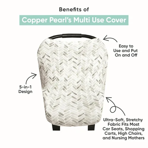 Vista 2 de Copper Pearl Funda de lactancia para lactancia materna – Funda multiusos para asiento de automóvil de bebé, funda de cochecito y cubierta
