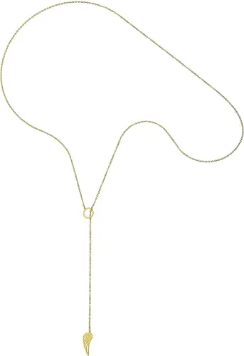 Vista 2 de Collar de oro amarillo macizo italiano de 14 quilates con colgante de ala de ángel 280in