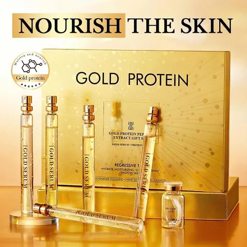 Vista 8 de Golden Peptide Essence Collection - Kit de suero hidratante con colágeno hidrolizado, tratamiento facial hidratante y relleno, ayuda a mejorar