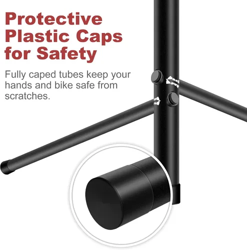 Vista 5 de Estante de almacenamiento para bicicletas, soporte de almacenamiento para bicicletas de piso, eje pasante, soporte de bicicleta de aleación