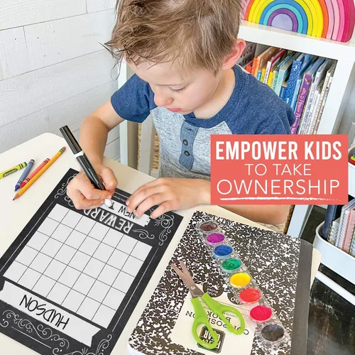 Vista 4 de Hadley Designs Tabla de calcomanías para el comportamiento de los niños en casa - Tabla de recompensas de calcomanías para niños, gráficos