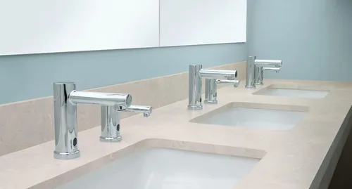 Vista 4 de Moen Chrome M-Power Align 8560 - Dispensador de jabón de espuma sin contacto con manos libres, moderno, montado en cubierta, con sensor