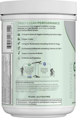 Vista 6 de Garden of Life Sport Nutrition Verdes y superalimentos en polvo para mujeres y hombres, bayas de manzana, mezcla orgánica, espirulina, fruta