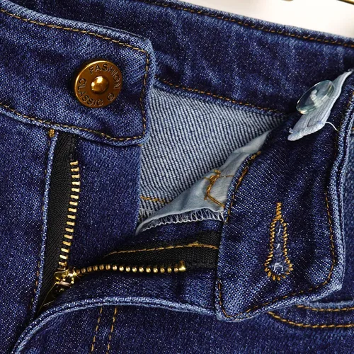 Vista 4 de KIDSCOOL SPACE Pantalones de mezclilla rasgados con banda elástica para niños pequeños Azul-2271