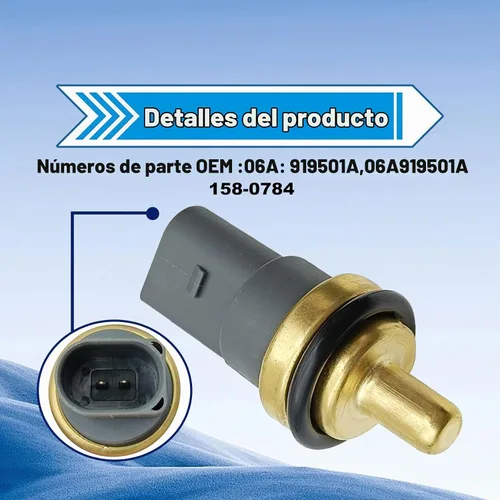 Vista 4 de 06A-919-501-A Sensor de temperatura del refrigerante compatible con VW Touareg Beetle Jetta Passat Golf GTI Eos, Audi TT A3 S6 A4 Quattro Q7 S5 A6