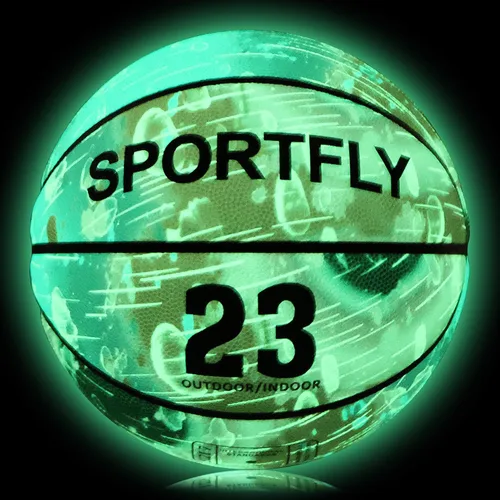 Vista 2 de Baloncesto que brilla en la oscuridad, baloncesto de piel sintética brillante, baloncesto luminoso para entrenamiento, talla 7, regalo para hombres