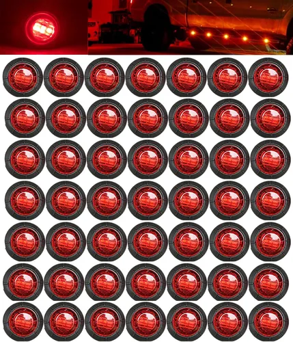 Vista 11 de Paquete de 10 luces LED de 3/4 pulgadas, color ámbar, con 3 LED, para remolque, camiones, autobuses, vehículos marinos, vehículos recreativos
