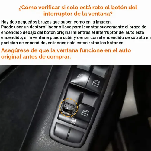 Vista 5 de Moonlinks W164 Botón de interruptor de ventana compatible con Mercedes Benz ML GL R Class - Cubiertas de botones de reparación para interruptor