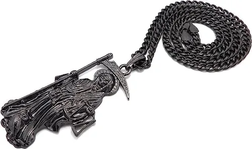 Vista 2 de Shiny Jewelers USA CAJA DE COLGANTE CUBANA CUBANA CUBANA PARA HOMBRE SANTA MUERTE NUESTRA SEÑORA DE LA SANTA MUERTE