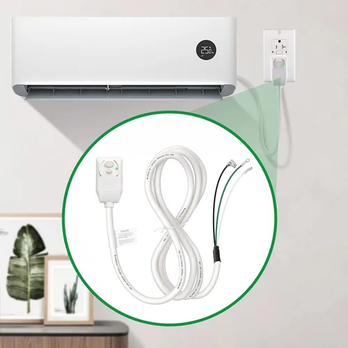 Vista 3 de Wengart Cable de alimentación LCDI de 240 V y 10 amperios para aire acondicionado, cable de CA de repuesto resistente de 2400 W con enchufe NEMA