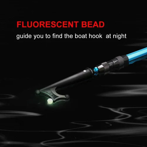 Vista 4 de SANLIKE Telescopic Boat Hook for Docking, Extendable Marine Docking Pole with Luminous Design, Rust-Resistant Aluminum, Non-Slip Handle, Lightweight