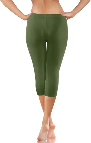 Vista 4 de HGps8w Cropped Yoga Pants for Women Tummy Control High Waisted Compression Capris Leggings Solid Color Workout Running Tights