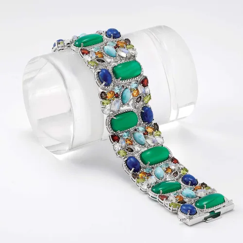 Vista 3 de Ross-Simons 90.00 ct. t.w. Multi-Gemstone Bracelet in Sterling Silver