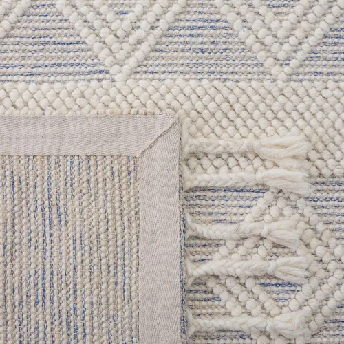 Vista 7 de SAFAVIEH Natura Collection - Alfombra de pasillo de 2 pies 3 pulgadas x 8 pies, color marfil y beige, hecha a mano de lana con borlas