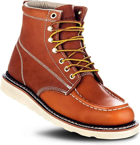 Vista 8 de EverBoots - Botas de trabajo para hombre, botas de cuero EverFit ligeras, cómodas, antideslizantes y con absorción de golpes, grano de aceite suave