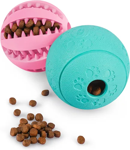 Vista 13 de HIPPIH Paquete de 2 rompecabezas para perros, juguetes interactivos para dispensar golosinas, juguetes duraderos para cachorros para dentición