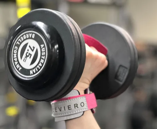 Vista 7 de Woddies - Puños de gimnasia para crossfit, dominadas, levantamiento de pesas, cuero suave, ajuste cómodo, agarre WOD duradero para adultos