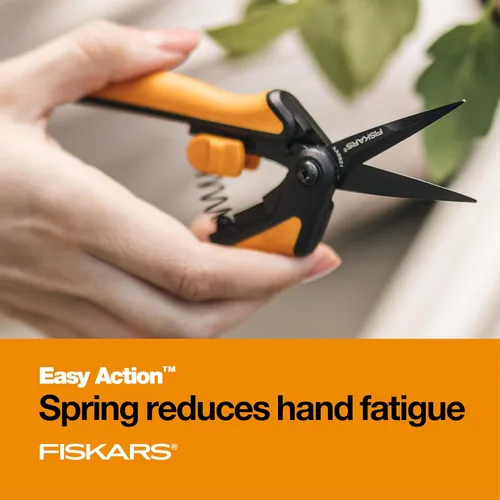 Vista 3 de Fiskars 399241-1002 Tijeras de podar con micro puntas, cuchillas antiadherentes, 2 unidades, naranja