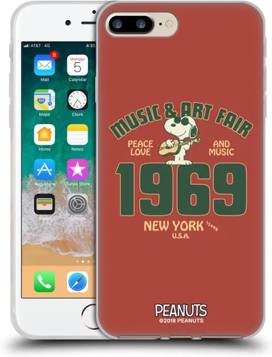 Vista 87 de Head Case Designs Funda de gel suave con licencia oficial de Peanuts Freak Flag Fly Woodstock 50th compatible con Apple iPhone 7 Plus/iPhone 8 Plus