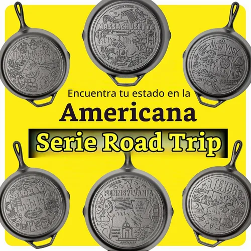 Vista 8 de Lodge Sartén de hierro fundido pre-sazonado, 10.25 pulgadas, iconos de EE Sartén de hierro fundido de edición limitada para horno, estufa, parrilla