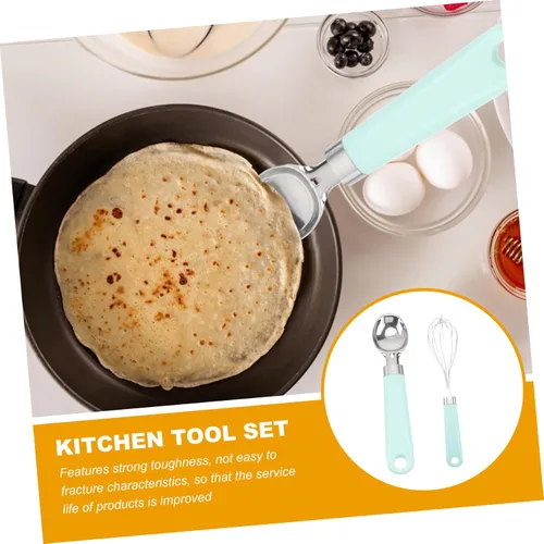 Vista 4 de Green Plastic Handle Baking Utensils Set with Heat-resistant Kitchen Tools for Non-stick Cookware Easy-clean Cooking Gadgets for Home Baking and