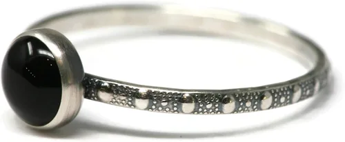 Vista 3 de Anillo de banda con cuentas delgadas de piedras preciosas de 0.236 in - Plata vintage
