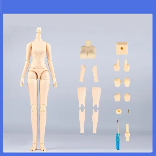 Vista 10 de Mini cuerpo de muñeca YMY escala 1/6 de 8.6 pulgadas/9.4 pulgadas, cuerpo femenino YMY22/YMY24 PVC+POM busto de dos tamaños, color de piel Whity