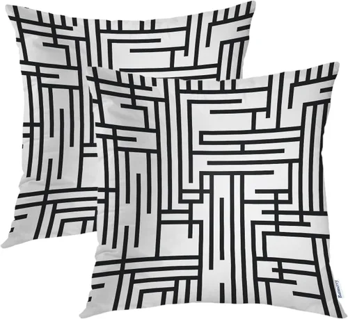 Vista 50 de Batmerry Fundas de almohada decorativas con estampado digital de hojas verdes y gatos negros con estampado digital para sofá, cama, cremallera