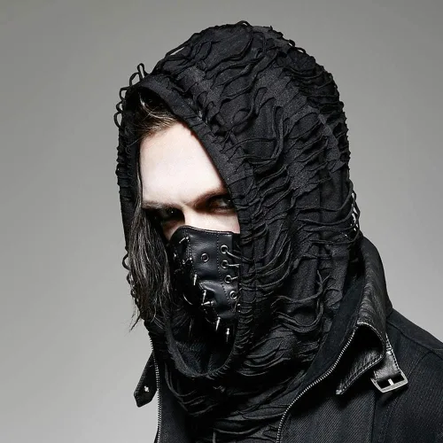 Vista 3 de PUNK RAVE - Máscara punk para hombre, diseño de hip hop, estilo fresco, para Halloween, para fiestas