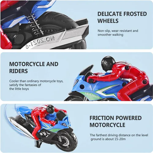 Vista 5 de Motocicletas de juguete - Divertidos juguetes de motocicleta para niños de 3 a 8 años de edad de 1 a 8 años, colección de motocicletas fundidas a