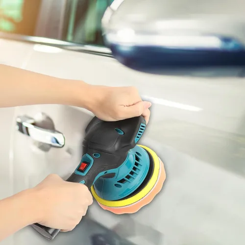 Vista 2 de Pulidora inalámbrica para automóvil, kit de pulidores y pulidores portátiles de automóvil de 6 pulgadas con 2 baterías de 2.0 Ah, pulidora de 6
