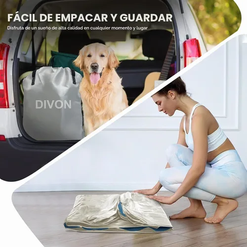 Vista 9 de Colchón de aire DIVON Full con bomba incorporada, colchón inflable de 18'' de grosor en 3 minutos, colchón hinchable plegable, colchón de aire