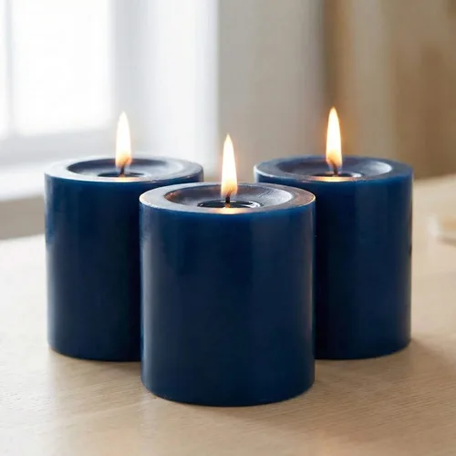 Vista 54 de Richland® Juego de 20 velas de pilar de 2 x 3 pulgadas, color marfil sin perfume