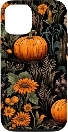 Vista 26 de iPhone 16 Autumn Flower Fall Halloween Spooky Pumpkin Floral Themed Case