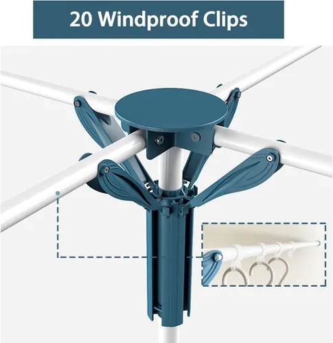 Vista 5 de Trípode Perchero de Secado de Ropa Plegable para Interiores, Perchero de Secado Portátil para Ropa y de Altura Ajustable, Perchero de Secado
