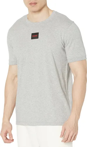Vista 35 de Hugo Mens Ribbed Crew Neck Regular Fit Center Logo T-Shirt Blanco (Chalk White)