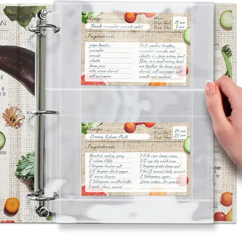 Vista 6 de 25 paquetes de protectores de hojas transparentes resistentes de 8.5x11 para carpeta de 3 argollas, protectores de plástico para documentos en papel