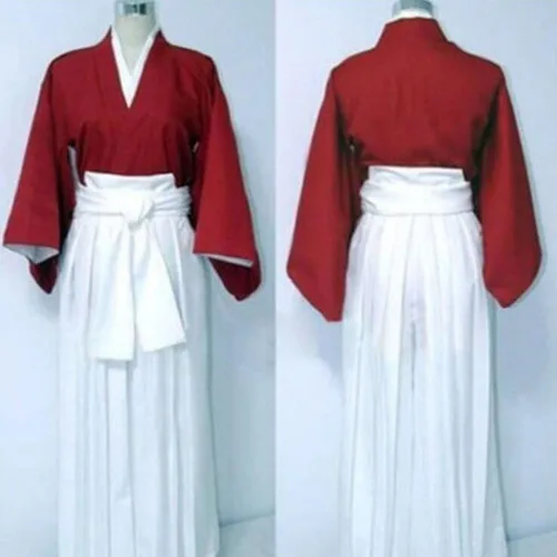 Vista 2 de Poetic Walk Disfraz de anime para hombre, traje de uniforme rojo, traje de baño, cosplay, bata, kimono