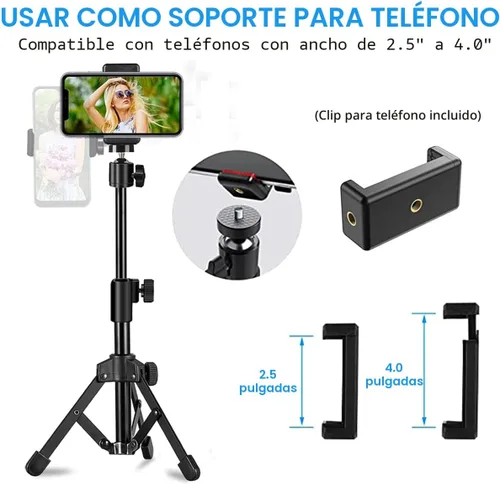 Vista 5 de Trípode para cámara web, trípode extensible para cámara/teléfono/cámara web, trípodes de escritorio, soporte para cámara web, compatible con cámaras